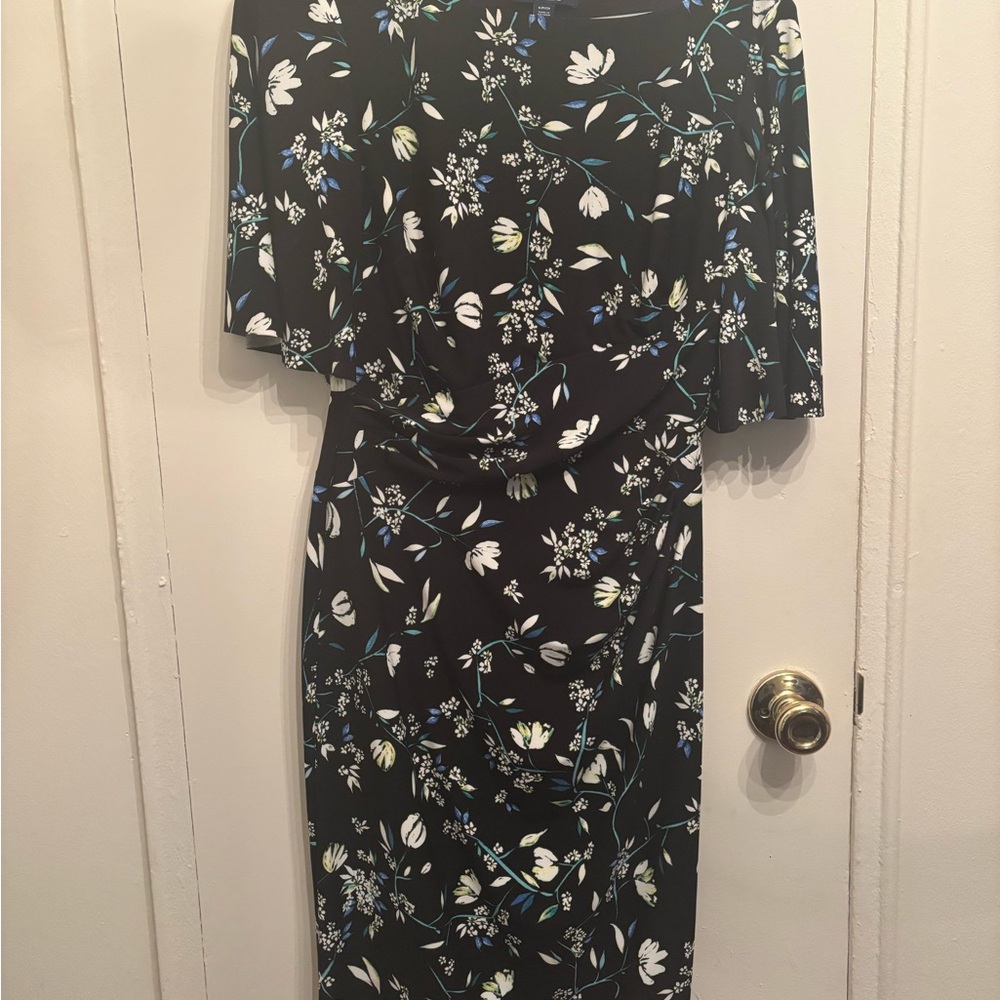Chaps black floral cocktail dress